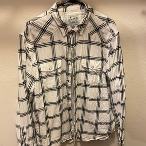 Lucky Brand XL Black/White Flannel Shirt